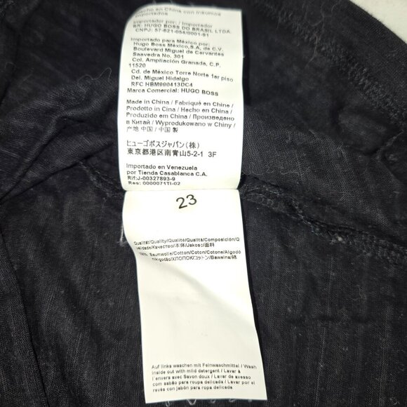 BOSS Mens Short Sleeve Black Striped Sheer T-shirt slim fit mercerized cotton L - Picture 10 of 10